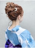 浴衣 お団子　着付け