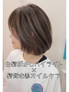トウカ 南流山店(TOUKA) 白髪ぼかしハイライト×髪質改善オイルケア
