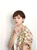 大人可愛い20代30代40代黒髪前下がりショートボブ丸みショート◎