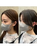 大人可愛い20代30代40代小顔レイヤー後れ毛顔周りポニーテール