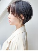 大人美人斜めバングくびれデジタルパーマ毛先丸みパーマ