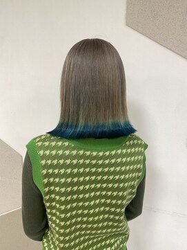 アットラップレーヴ(attrape-reve) 20代30代大人可愛いダブルカラーブリーチ/BLUE