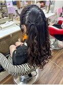 推し活ヘア♪『あみカチュツインハーフひもリボン♪』可愛い