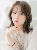 ★インナーカラー外ハネくびれヘアミディアムウルフ20代30代★1