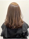 内巻きミディアム×オリーブブラウン【中野莉子】