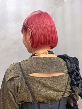 テトヘアー(teto hair) ボブブリーチダブルカラーミニボブショートボブ赤カットカラー