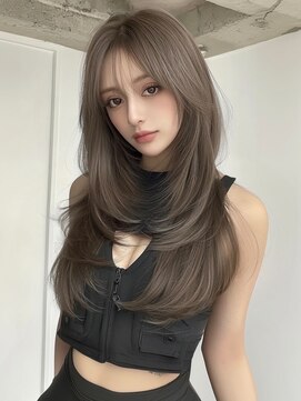 ランテルディ 渋谷(LANTERDIT) レイヤーカット 暗めグレージュ 韓国ヘア