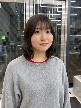 ゆるパーマ/ミディアムパーマ/透明感グレージュ