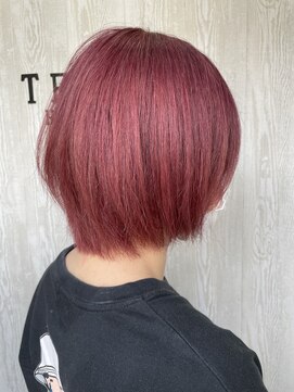 テーラヘアー 幕張本郷店(TELA HAIR) ラズベリーピンク×ワンレングスショートボブ♪【幕張本郷】