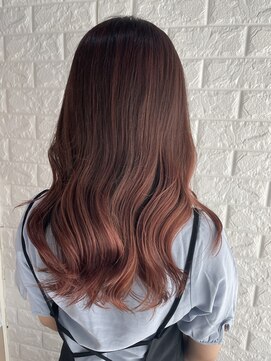 ヒップスデコ(Hip's deco) 【ブリーチあり】ピンクベージュグラデーションカラー☆