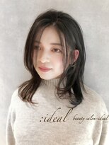 アイディール(:ideal)&nbsp;ミディアムレイヤー×【白髪染め】ナチュラルグレージュ