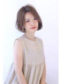 20代30代40代50代斜めバングシルキーベージュボブ