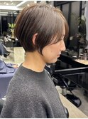30代40代50代/丸みショート/クビレ/前髪あり/ブラウン/表参道