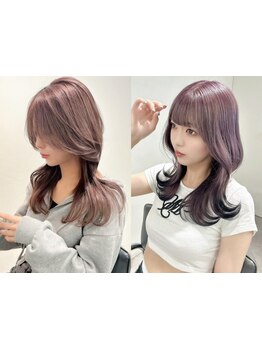 ブリーチなしで叶う透明感カラー。好みに合わせて作る寒色or暖色カラー！ブリーチなしダブルカラーも[新宿]