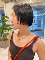 ダブ アオヤマ(DaB AOYAMA)&nbsp;ミニボブ　切りっぱなしボブ　ブリーチなしカラー