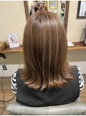 脱白髪染め×ハイライトcolor  山本綾香/白髪ぼかし/ハイトーン