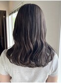 ダブルカラーブルーアッシュグレージュカラーレイヤーカット