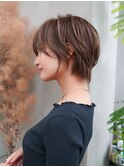 【GEEKS渋谷】くびれショート/冬カラー/ショコラグレージュ/小顔