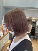[Ikeda]ピンクカラー×切りっぱなしボブ