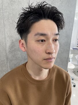 エアー 青山(AIR) メンズツイストパーマスパイキーショートブルーブラック