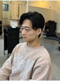 20代30代40代◎MEN'SHAIRブルーブラックフェザーパーマ