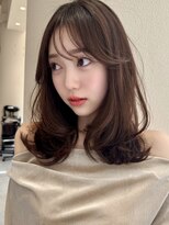 【MINX】くびれヘアアプリコットオレンジハイライトカラー_銀座