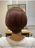 すっきりショートカット×レッドブラウン