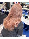 渋谷ブリーチカラーハイトーンカラーミルクティーピンクベージュ
