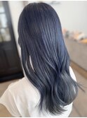 ブルーブラックレイヤーカット韓国巻き