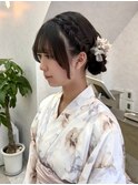サイドお団子 サイドテール お団子ヘア 編み込み