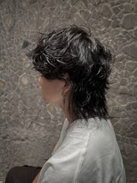 メンズサロン ガウディ 三宮店(men's salon Gaudi)&nbsp;メンズロングウルフ×シャドウパーマ×襟足ありラウンドマッシュ