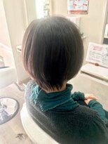 エルデ ナインズ ヘアー スタンド 川口店(elde 9's HAIR STAND) 大人かわいいグレージュひし形シルエットエアリーボブ