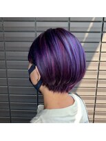 ノル(nol hair&spa)&nbsp;派手髪ハイライトと丸みショート