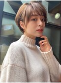 簡単ショート/ひし形シルエット/大人可愛い/大人ガーリー/透明感