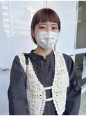 オレンジベージュ/ミニボブ