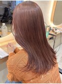 ダブルカラーピンクベージュミルクティーベージュイルミナカラー