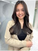 レイヤーカット 韓国ヘアカット グレージュ オリーブベージュ