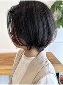 小顔シフォンベージュ美髪ショート