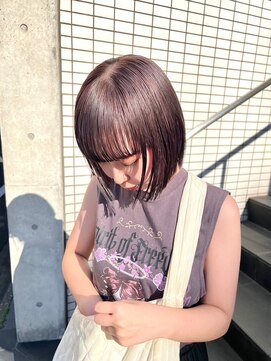 リール(rire) デザインカラーレイヤーカットウェットヘア夏オリーブベージュ