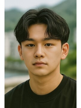 にもう サーフカール&ブルーブラック　フェザーパーマ サーフss54