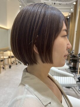 ソワネ 表参道(soigne) 表参道白髪ぼかしハイライトタッセルボブベージュアッシュ40代