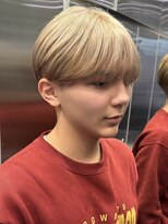 サンクマーケット 渋谷(cinq MARKET) メンズミルクティーベージュコンマヘアアッシュグレージュカラー