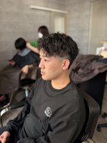 ソイクフ(SOY KUFU) メンズ無造作アップバングツイストスパイラルパーマショート