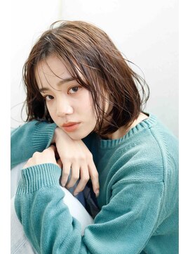 ムウ 難波(MOU) ボブクールショート前髪イメチェンピンクベージュ30代40代50代