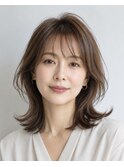 ミディアムレイヤー 白髪ぼかし 白髪染め 40代50代60代