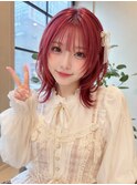 赤髪ガーリーヘアー