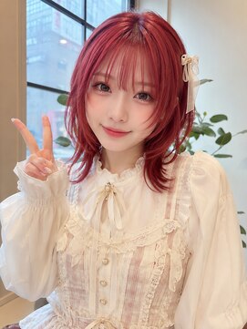ルーズ(LOOSE) 赤髪ガーリーヘアー