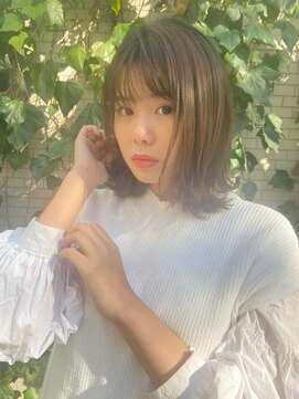 ディフィー 渋谷(defi) 大人可愛い20代30代くびれ韓国外はねミディアム/ヨシンモリ