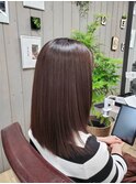 20代30代40代大人きれい王道ブラウンナチュラルストレート耳掛け