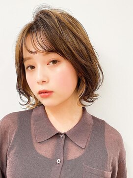 エアー 横浜(AIR) 【長谷川】モテ巻き外はねボブグレージュカラー